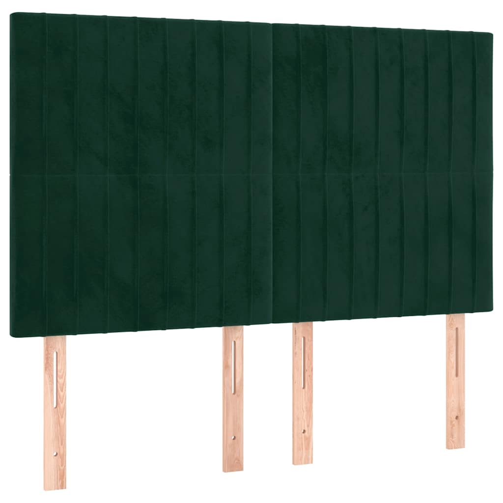 vidaXL Zagłówek ciemnozielony 144x5x118/128 cm aksamit