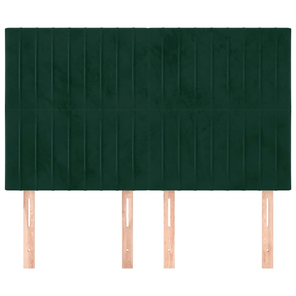 vidaXL Zagłówek ciemnozielony 144x5x118/128 cm aksamit