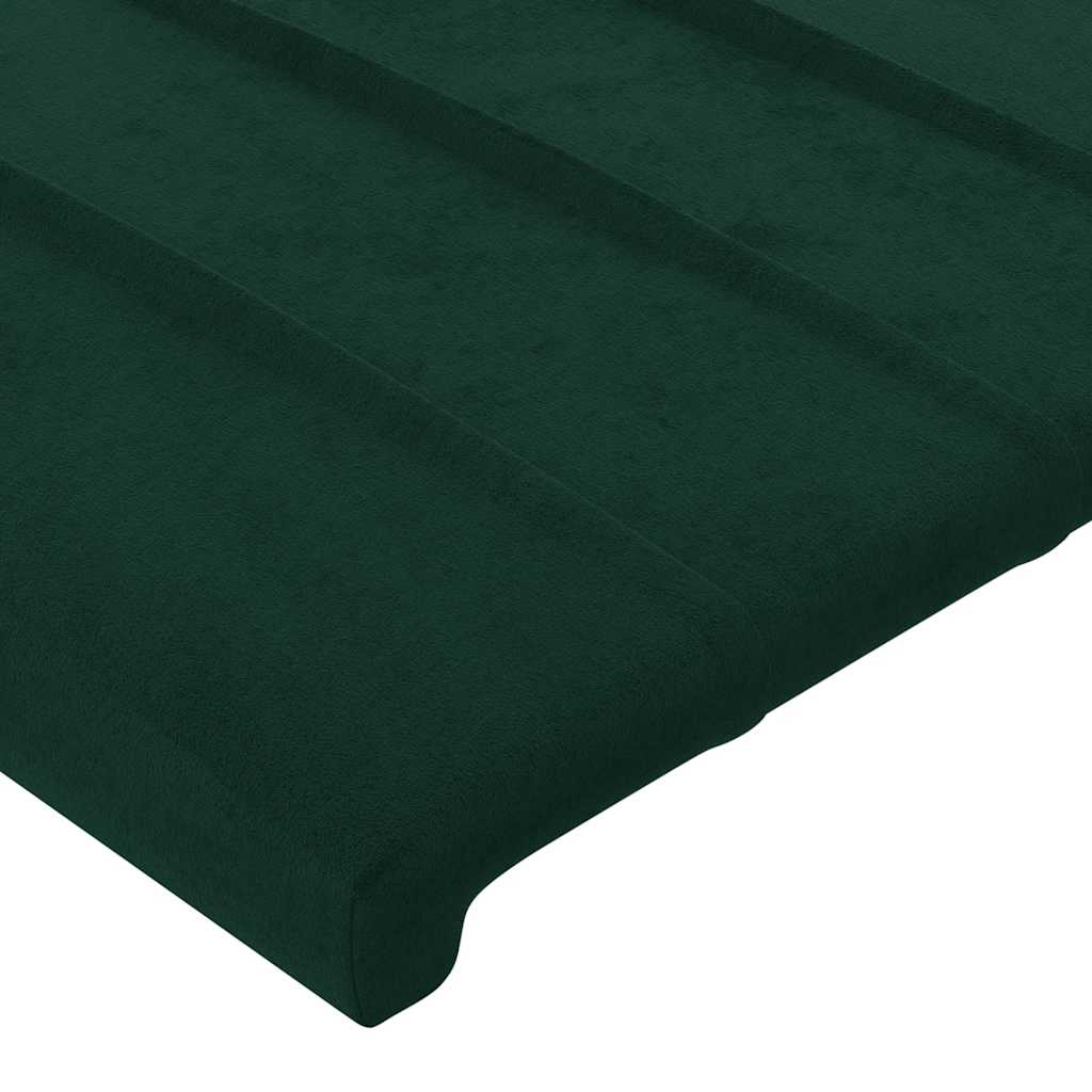 vidaXL Zagłówek ciemnozielony 144x5x118/128 cm aksamit