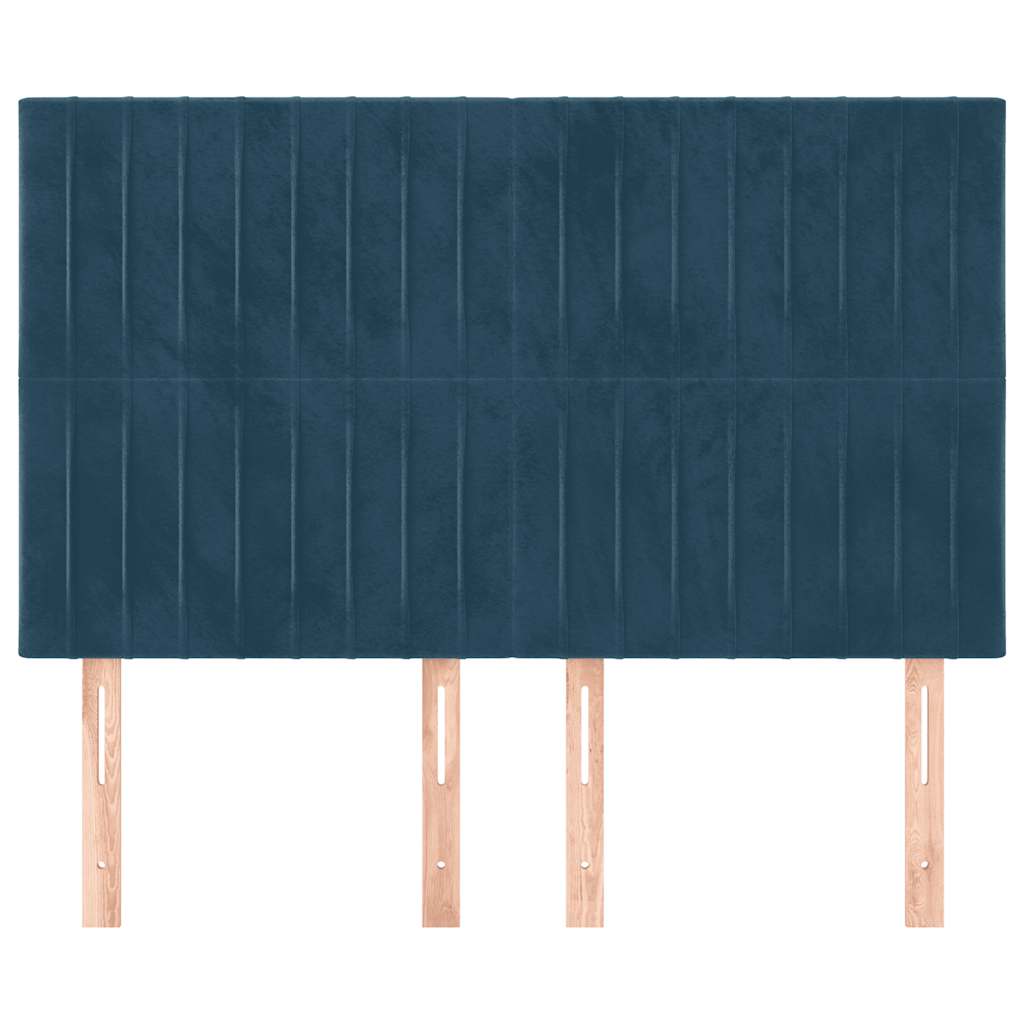vidaXL Zagłówek granatowy 144x5x118/128 cm aksamit