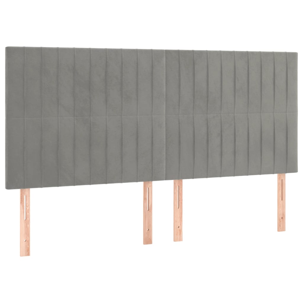 vidaXL Zagłówek jasnoszary 160x5x118/128 cm aksamit