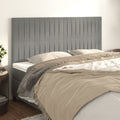 vidaXL Zagłówek jasnoszary 160x5x118/128 cm aksamit