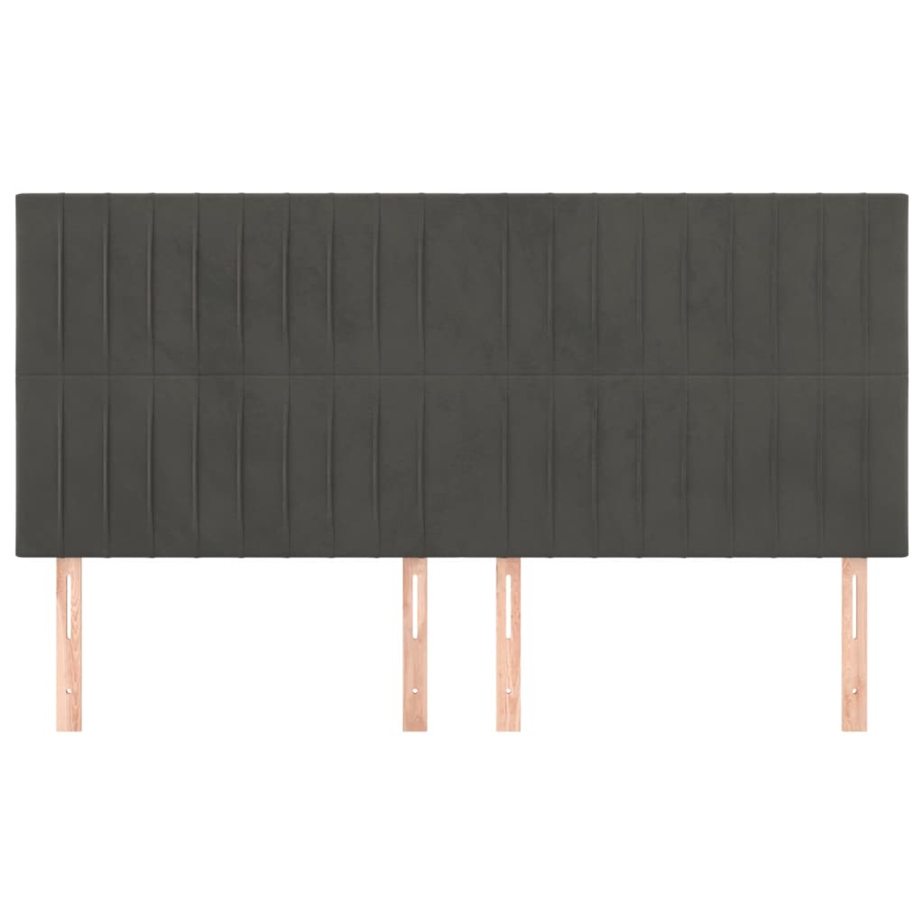 vidaXL Zagłówek ciemnoszary 160x5x118/128 cm aksamit