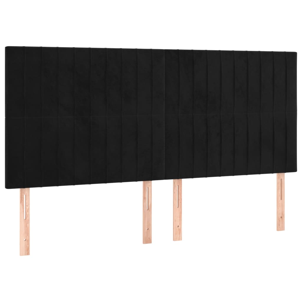 vidaXL Zagłówek czarny 160x5x118/128 cm aksamit