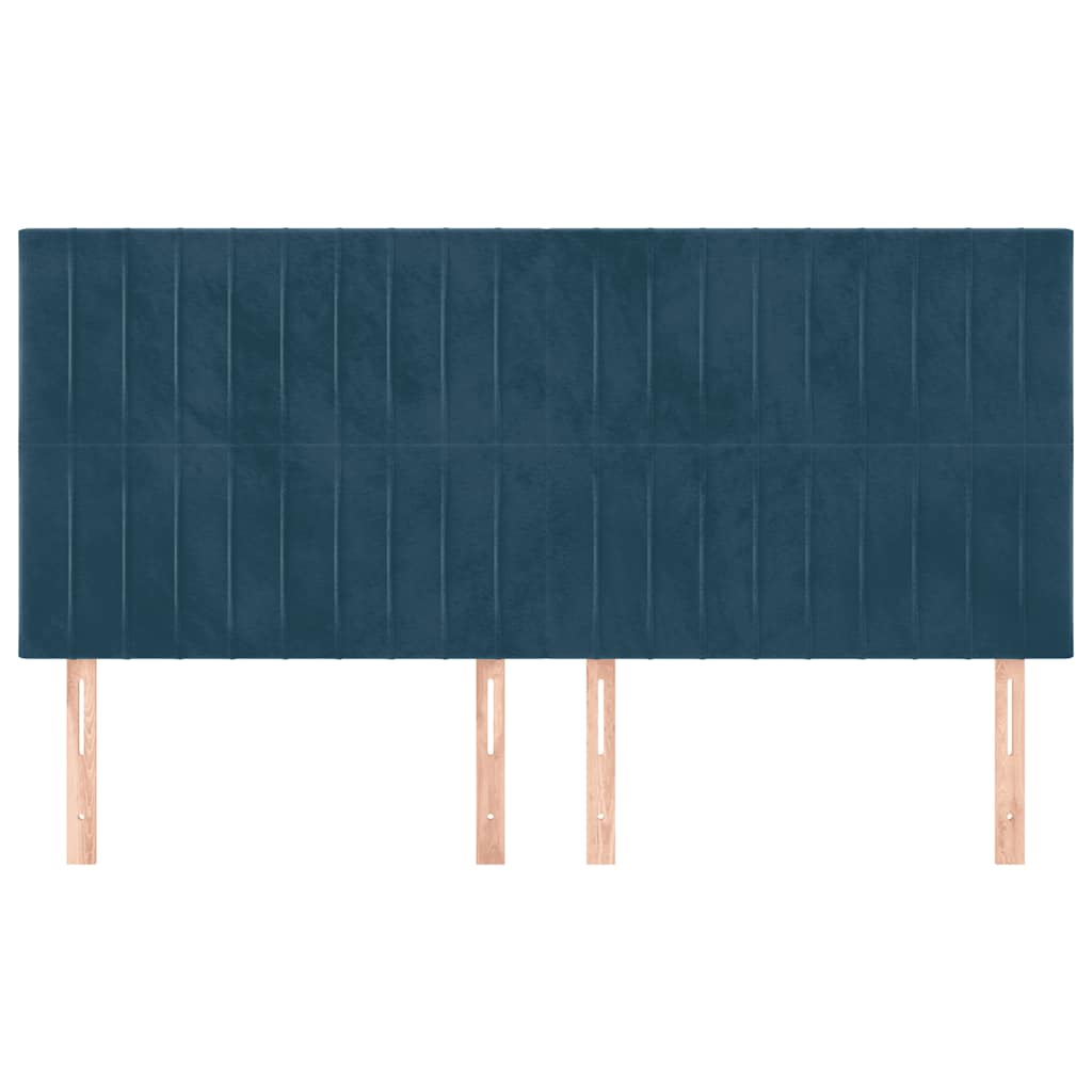 vidaXL Zagłówek granatowy 160x5x118/128 cm aksamit