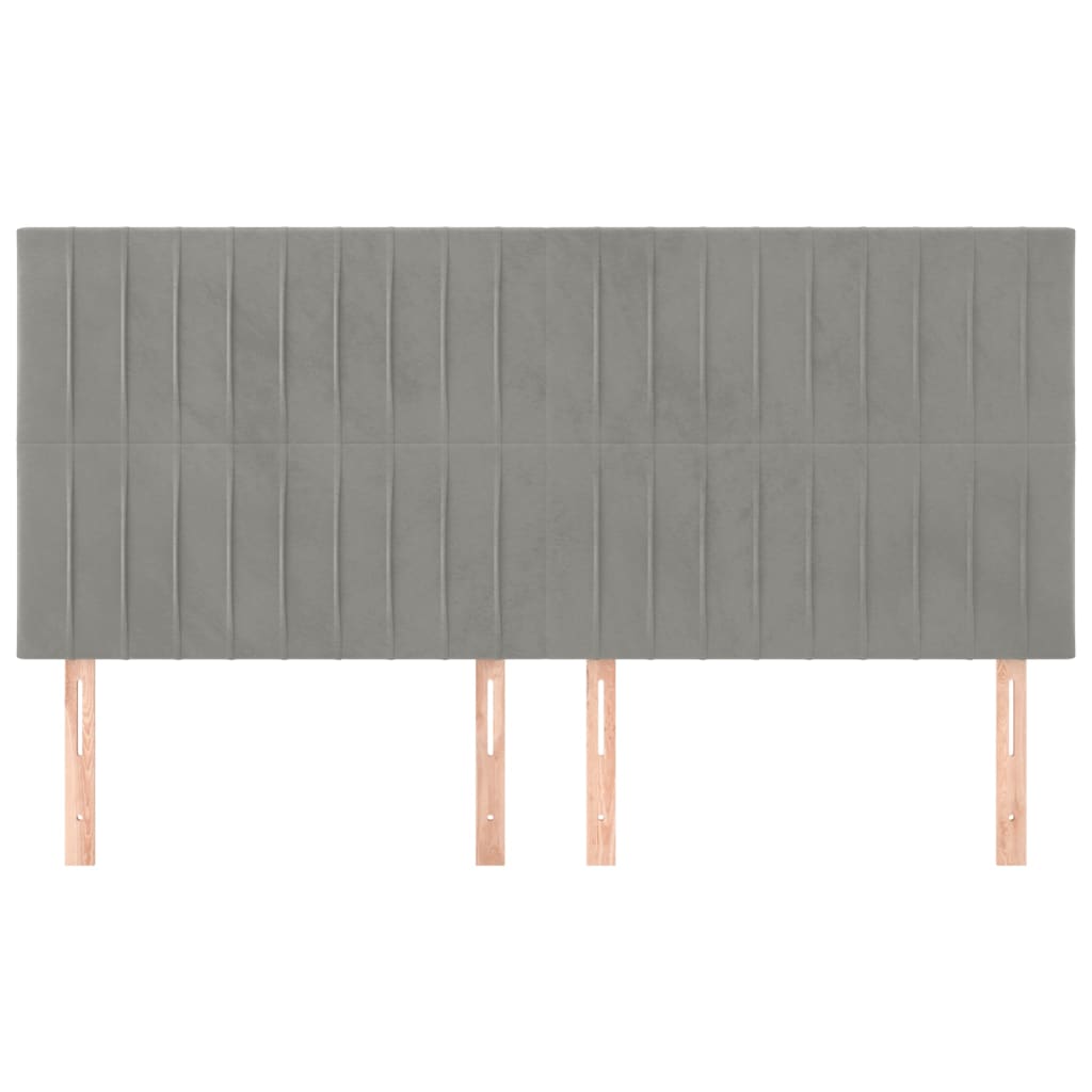 vidaXL Zagłówek jasnoszary 180x5x118/128 cm aksamit