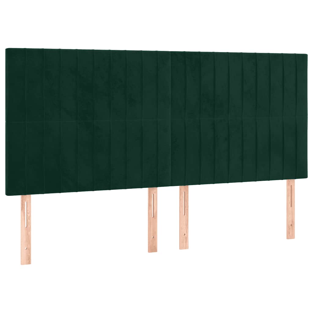 vidaXL Zagłówek ciemnozielony 180x5x118/128 cm aksamit