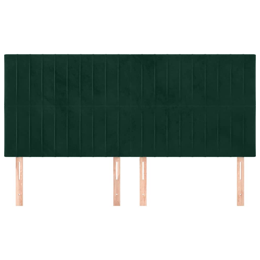vidaXL Zagłówek ciemnozielony 180x5x118/128 cm aksamit