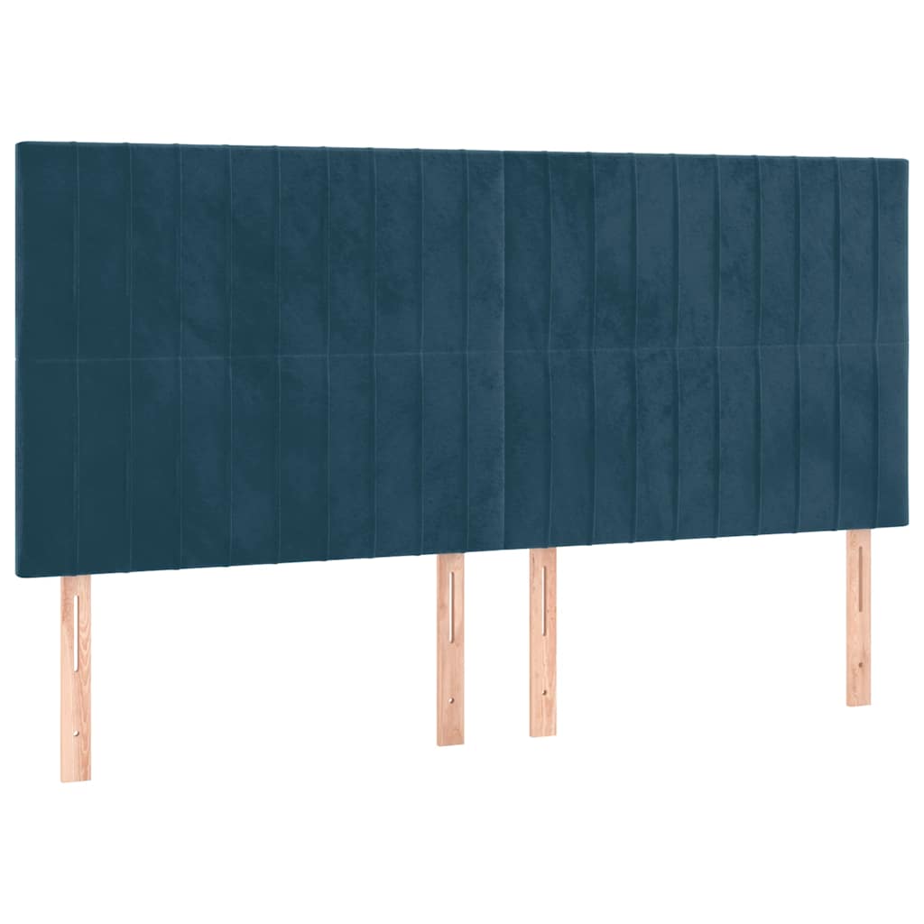 vidaXL Zagłówek granatowy 180x5x118/128 cm aksamit