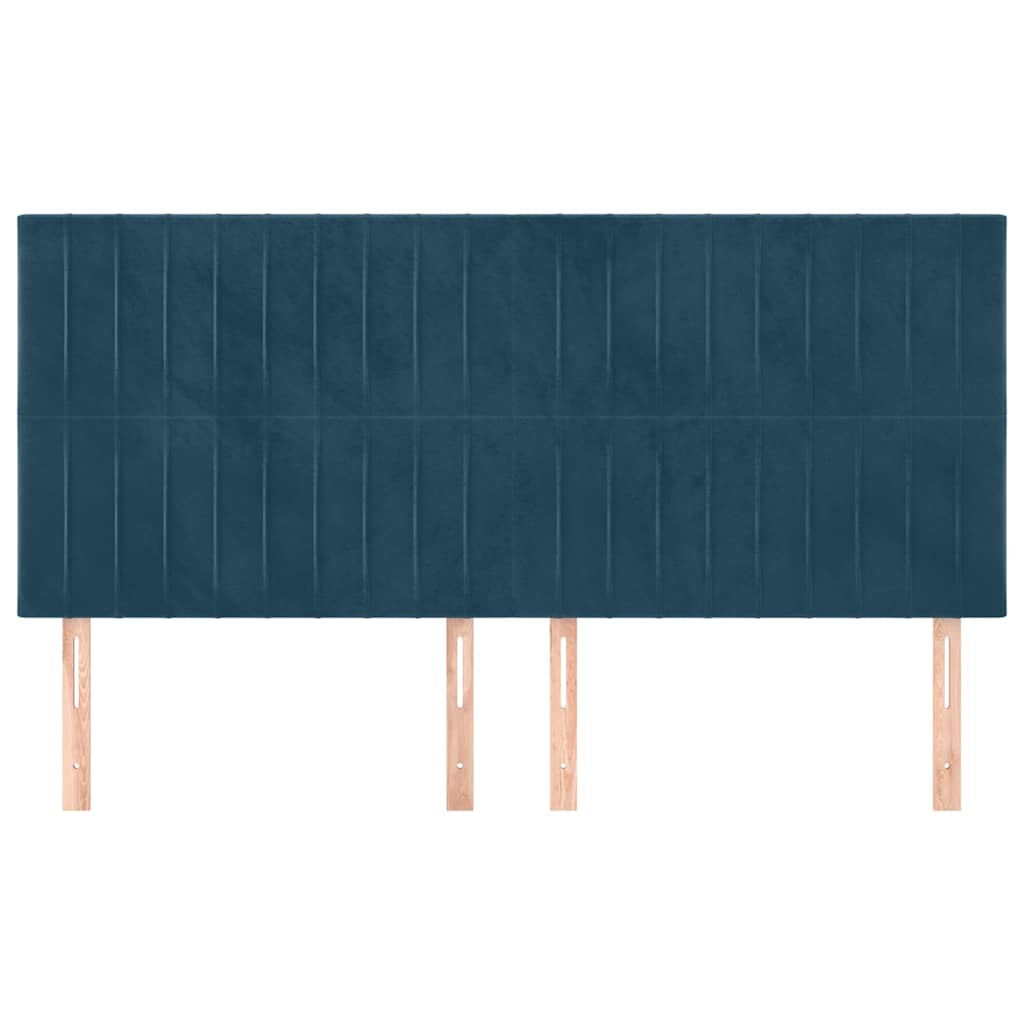 vidaXL Zagłówek granatowy 180x5x118/128 cm aksamit