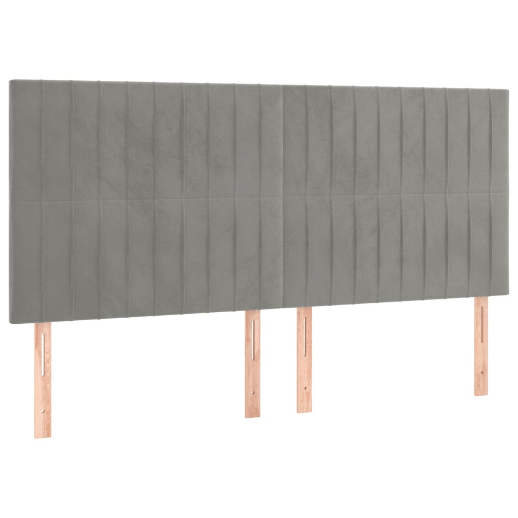 vidaXL Zagłówek jasnoszary 200x5x118/128 cm aksamit