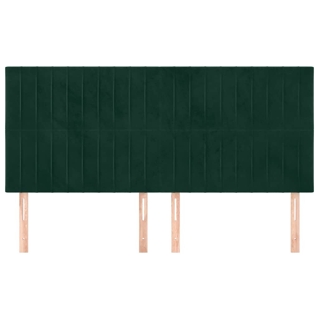 vidaXL Zagłówek ciemnozielony 200x5x118/128 cm aksamit