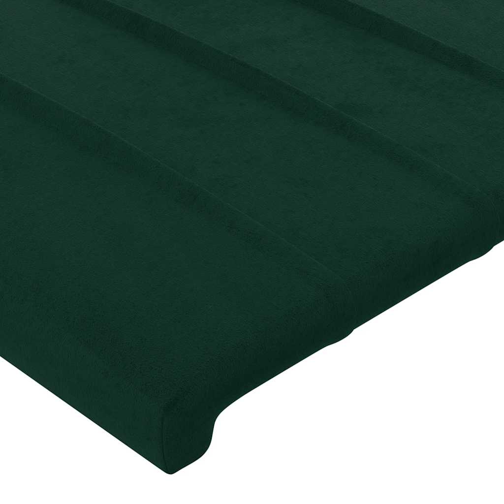 vidaXL Zagłówek ciemnozielony 200x5x118/128 cm aksamit