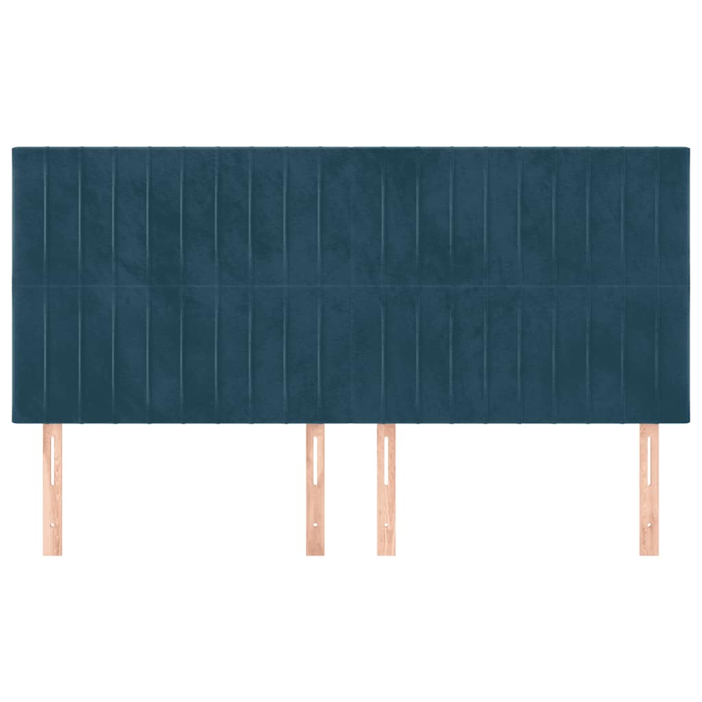 vidaXL Zagłówek granatowy 200x5x118/128 cm aksamit