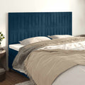 vidaXL Zagłówek granatowy 200x5x118/128 cm aksamit