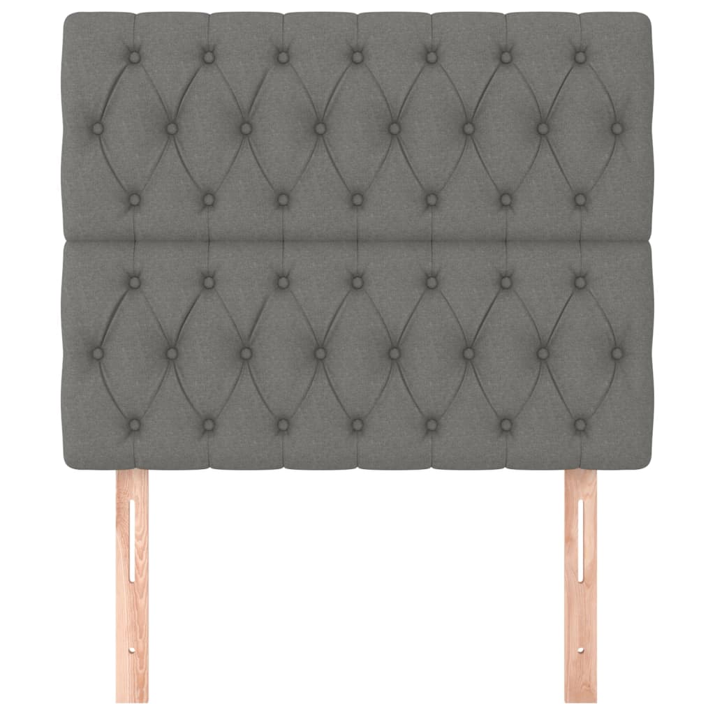 vidaXL Zagłówek ciemnoszary 90x7x118/128 cm tkanina
