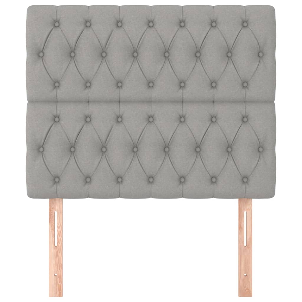 vidaXL Zagłówek jasnoszary 100x7x118/128 cm tkanina