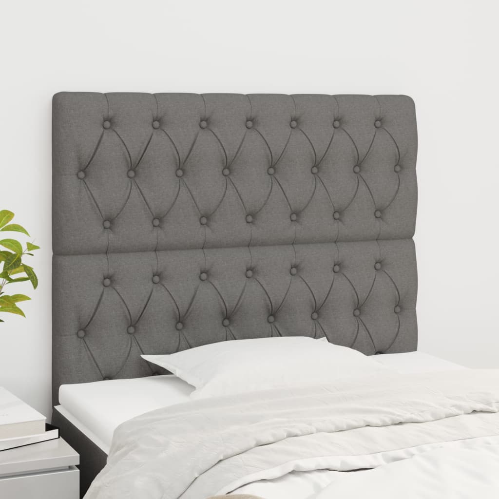 vidaXL Zagłówek ciemnoszary 100x7x118/128 cm tkanina