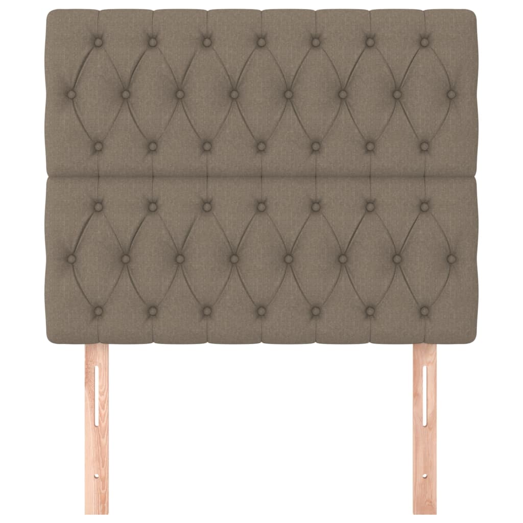 vidaXL Zagłówek taupe 100x7x118/128 cm tkanina