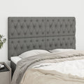 vidaXL Zagłówek ciemnoszary 144x7x118/128 cm materiał