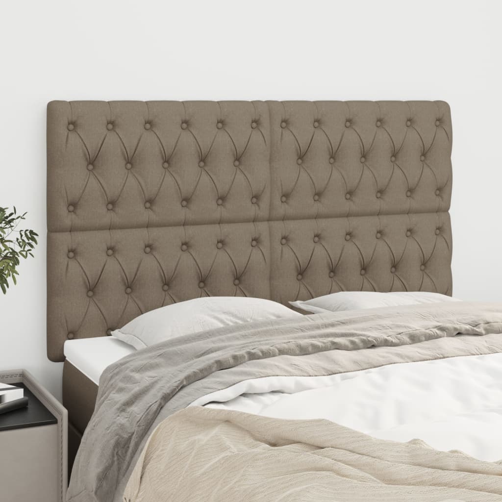 vidaXL Zagłówek taupe 144x7x118/128 cm materiał