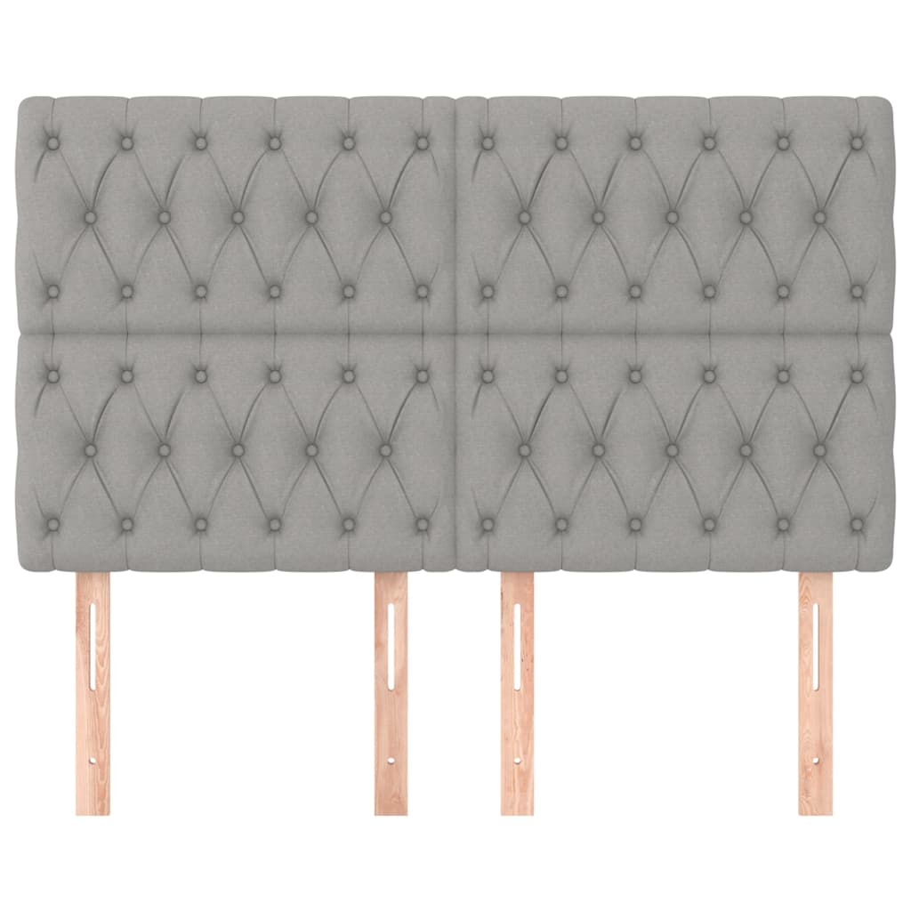 vidaXL Zagłówek jasnoszary 160x7x118/128 cm tkanina