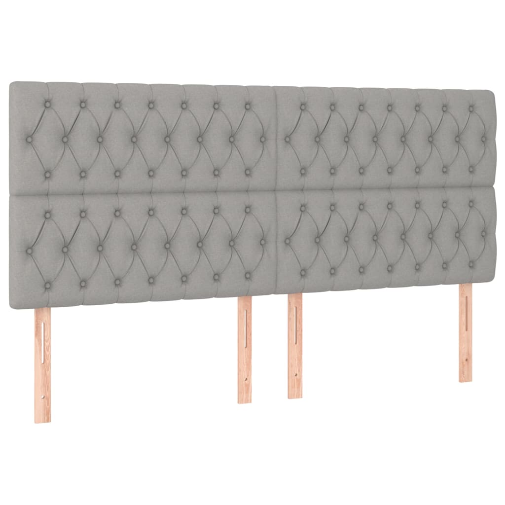 vidaXL Zagłówek jasnoszary 180x7x118/128 cm tkanina