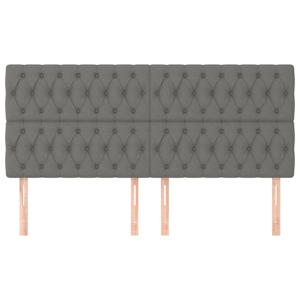 vidaXL Zagłówek ciemnoszary 180x7x118/128 cm materiał