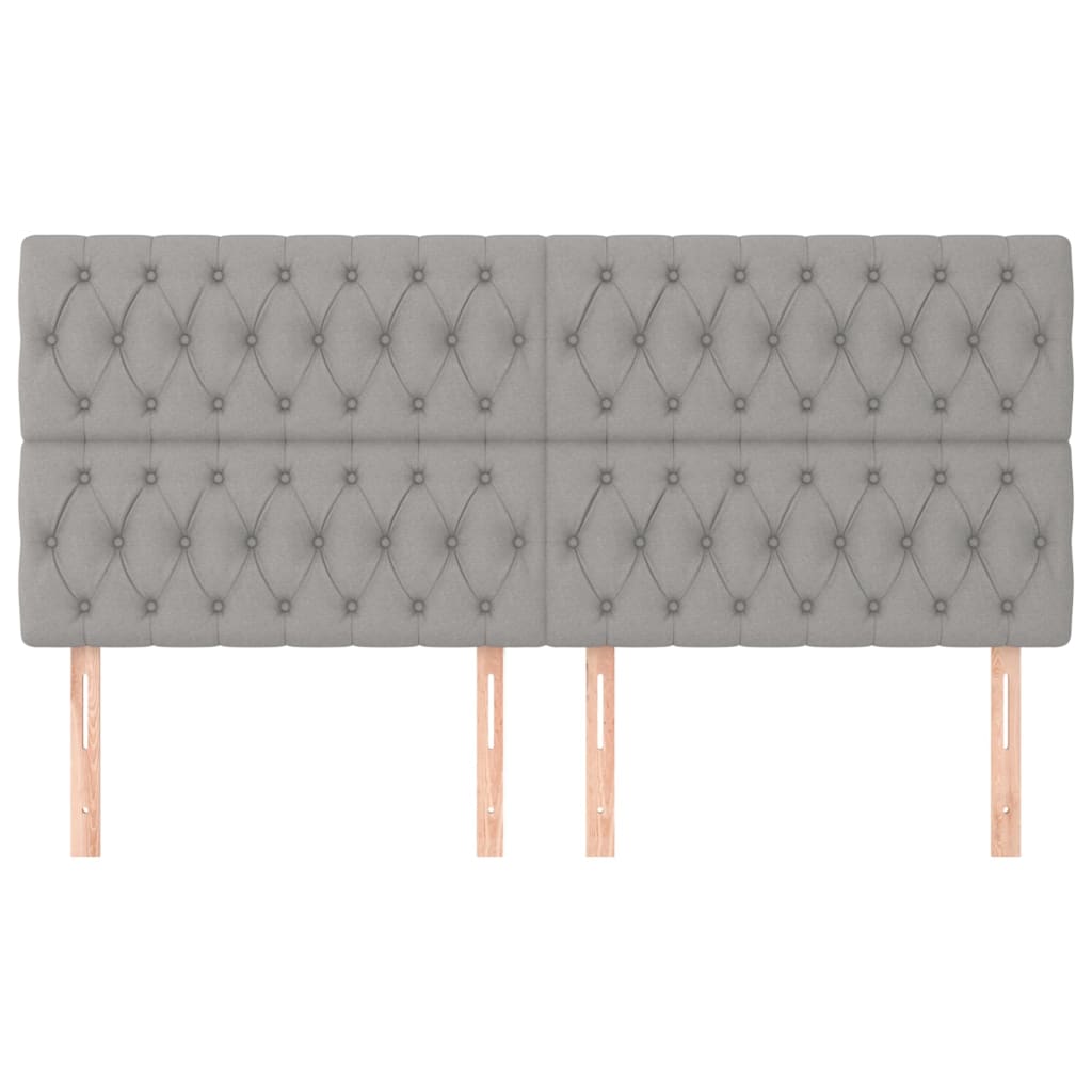 vidaXL Zagłówek jasnoszary 200x7x118/128 cm tkanina