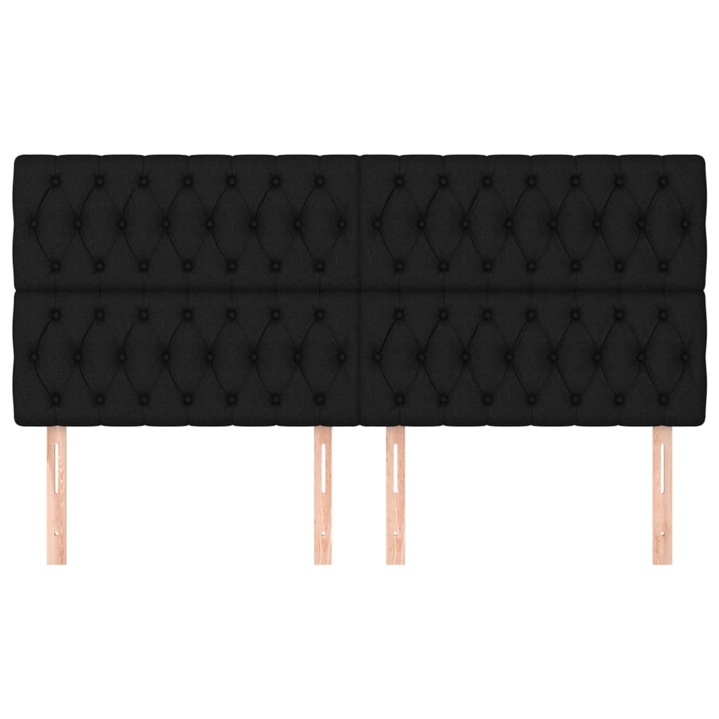 vidaXL Zagłówek czarny 200x7x118/128 cm tkanina