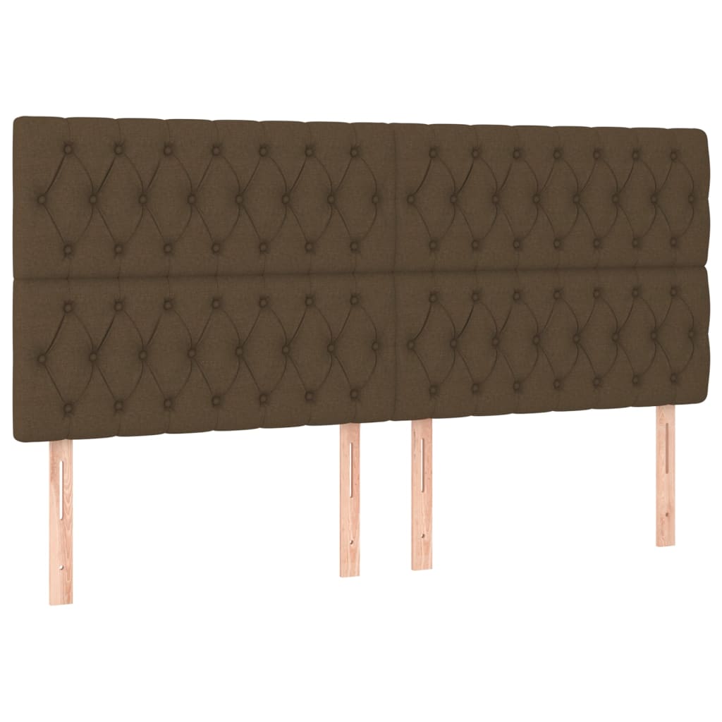 vidaXL Zagłówek ciemnobrązowy 200x7x118/128 cm tkanina