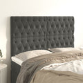 vidaXL Zagłówek ciemnoszary 160x7x118/128 cm aksamit