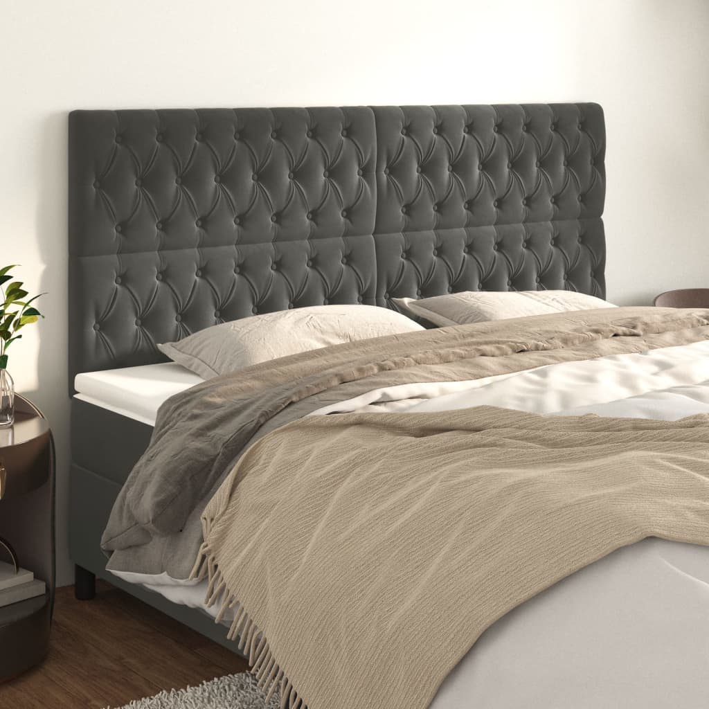 vidaXL Zagłówek ciemnoszary 180x7x118/128 cm aksamit