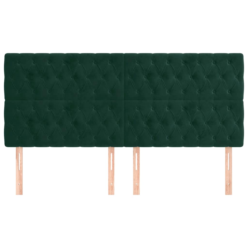 vidaXL Zagłówek ciemnozielony 180x7x118/128 cm aksamit