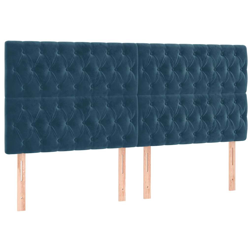 vidaXL Zagłówek granatowy 180x7x118/128 cm aksamit