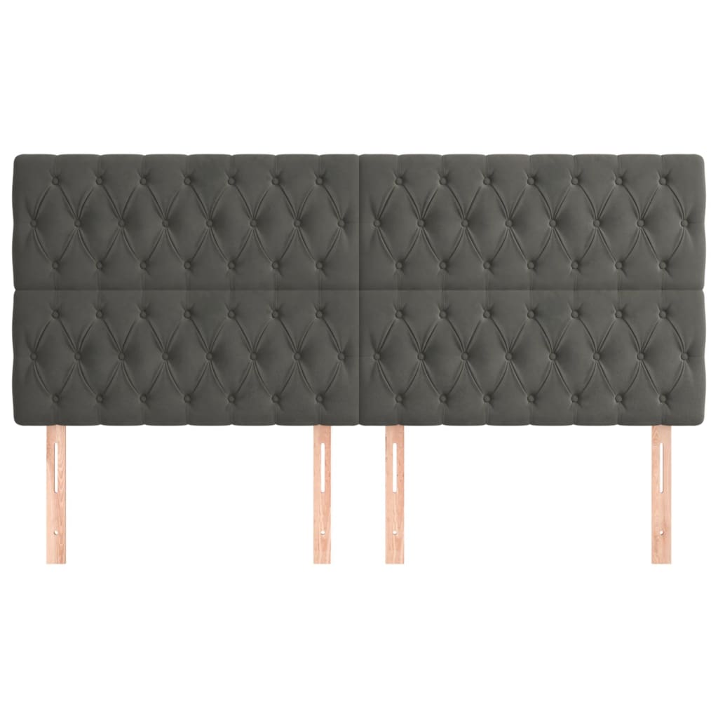 vidaXL Zagłówek ciemnoszary 200x7x118/128 cm aksamit