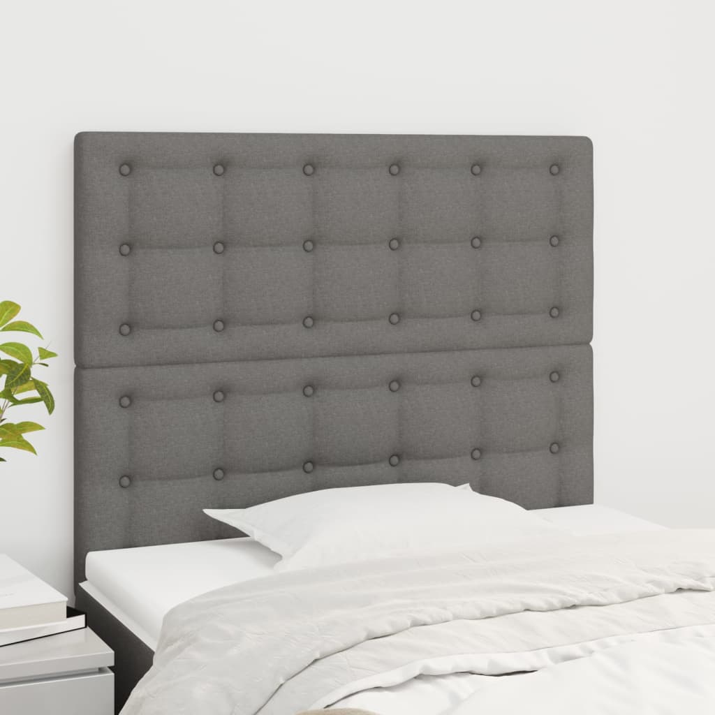 vidaXL Zagłówek ciemnoszary 80x5x118/128 cm tkanina