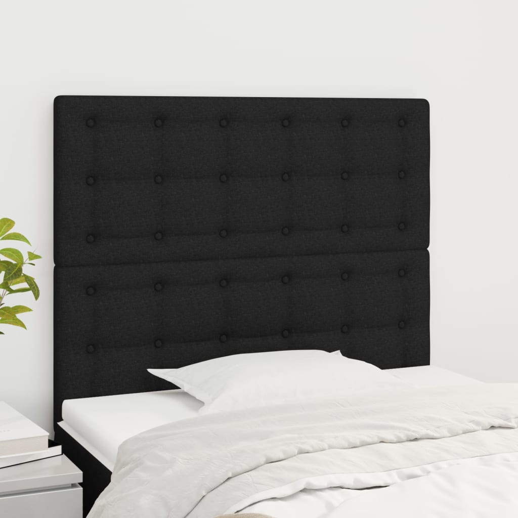 vidaXL Zagłówek czarny 80x5x118/128 cm tkanina