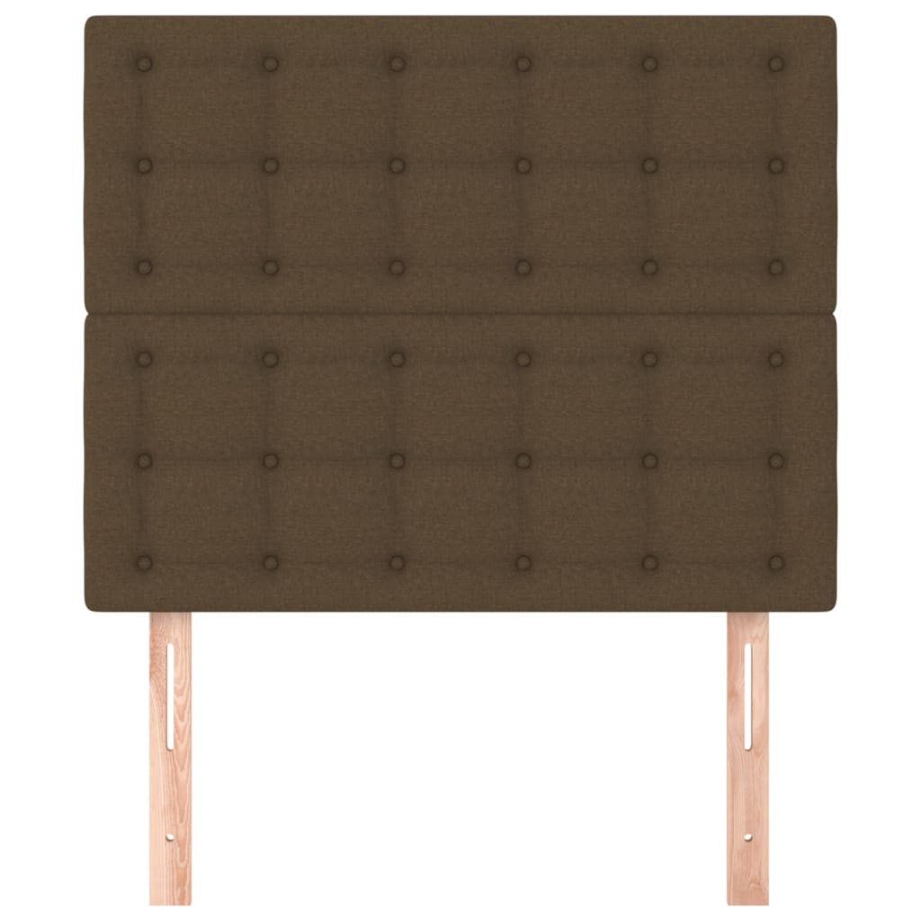 vidaXL Zagłówek ciemnobrązowy 80x5x118/128 cm tkanina