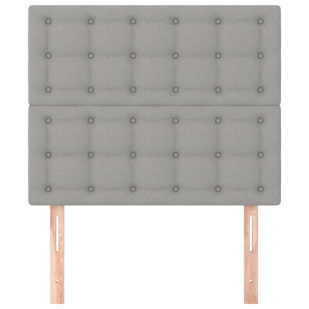 vidaXL Zagłówek jasnoszary 90x5x118/128 cm tkanina