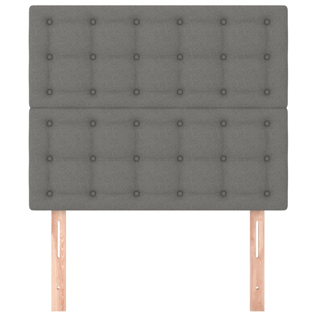 vidaXL Zagłówek ciemnoszary 100x5x118/128 cm tkanina
