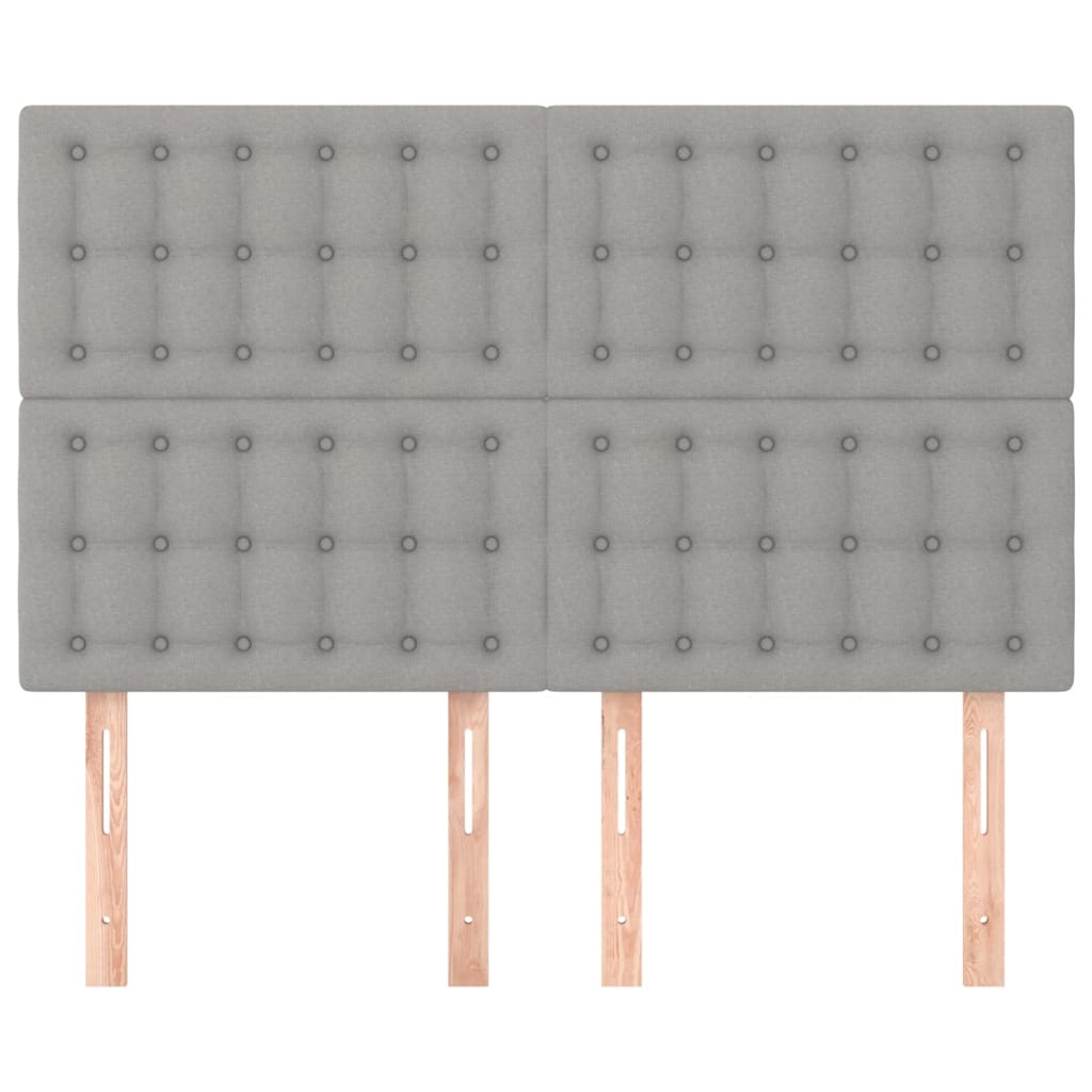 vidaXL Zagłówek jasnoszary 144x5x118/128 cm tkanina