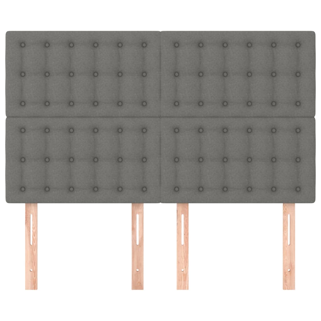 vidaXL Zagłówek ciemnoszary 144x5x118/128 cm materiał