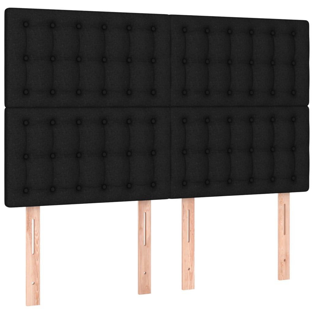 vidaXL Zagłówek czarny 144x5x118/128 cm materiał