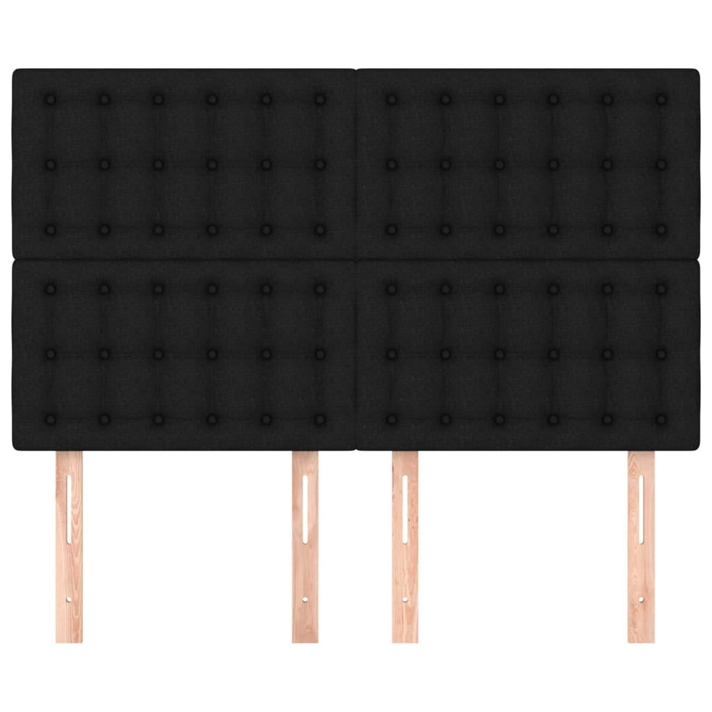 vidaXL Zagłówek czarny 144x5x118/128 cm materiał