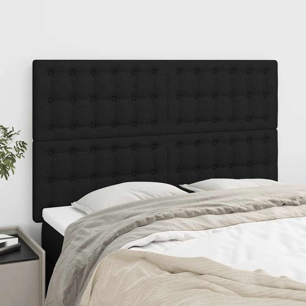 vidaXL Zagłówek czarny 144x5x118/128 cm materiał