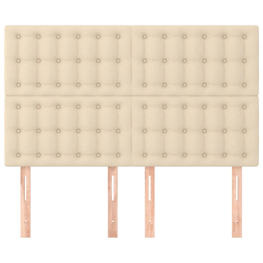 vidaXL Zagłówek kremowy 144x5x118/128 cm materiał
