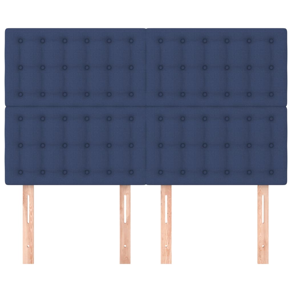vidaXL Zagłówek niebieski 144x5x118/128 cm tkanina