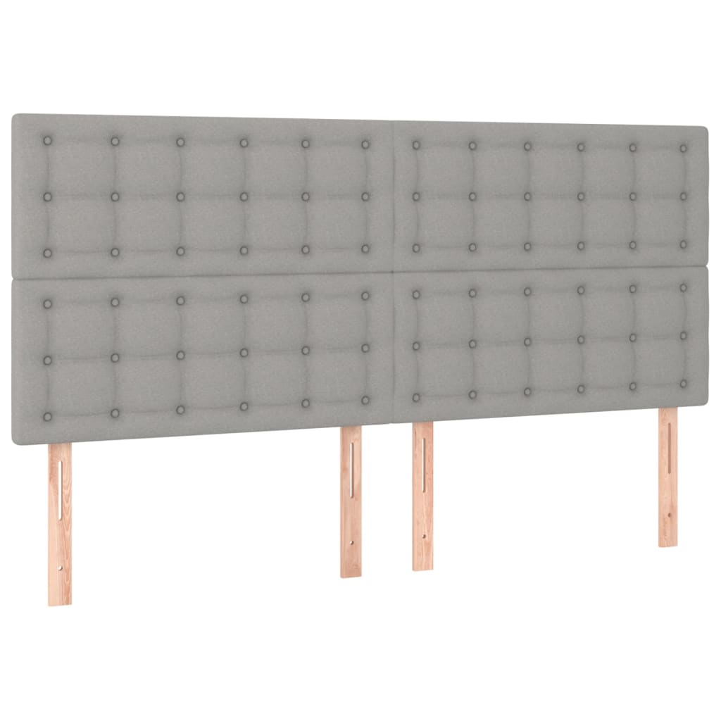 vidaXL Zagłówek jasnoszary 160x5x118/128 cm tkanina