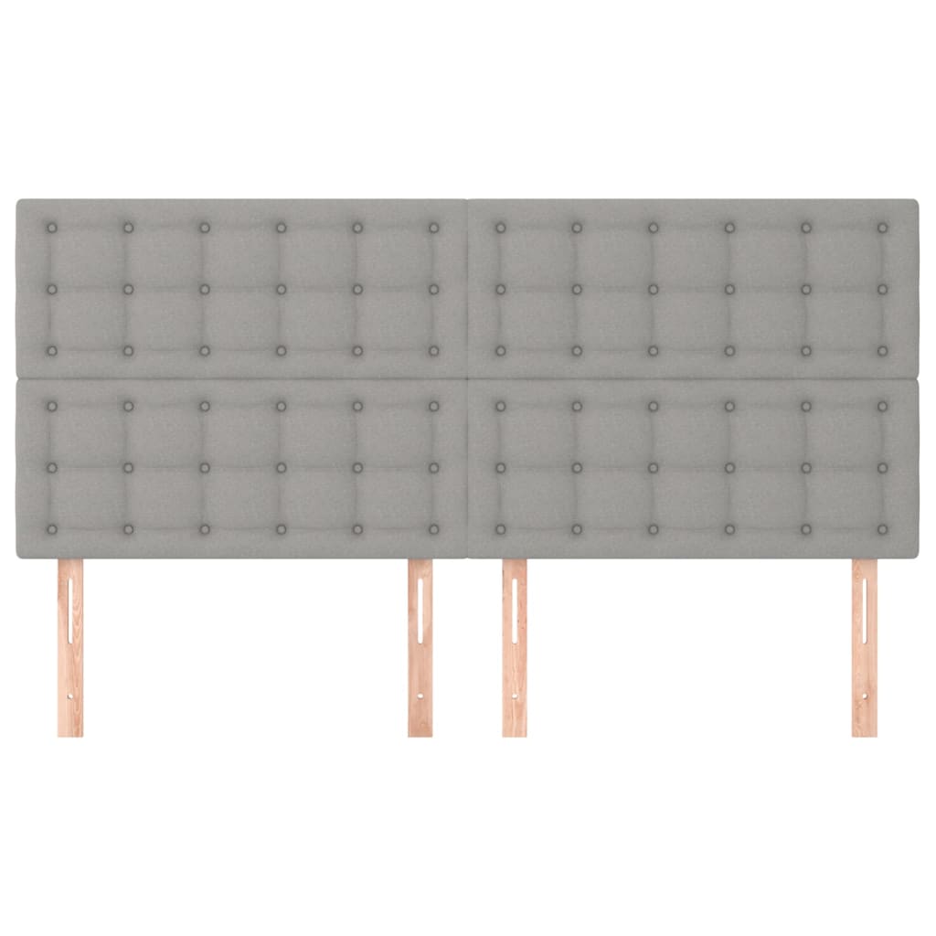 vidaXL Zagłówek jasnoszary 160x5x118/128 cm tkanina